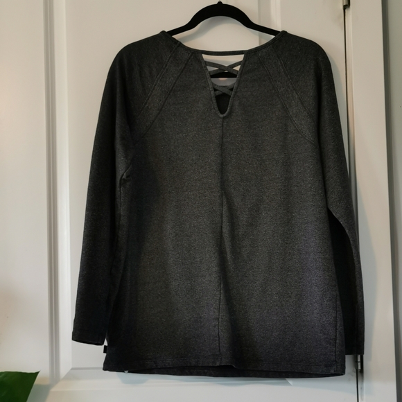 Grey Sweatshirt with Crossback Detail - Picture 2 of 2